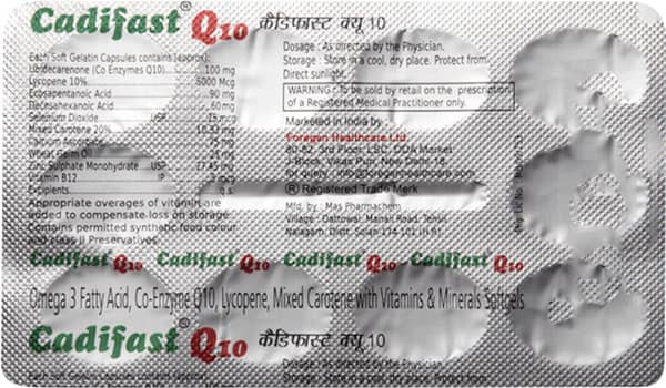 Cadifast Q10 Strip Of 10 Capsules