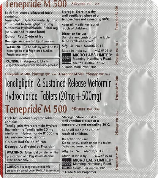 Tenepride M 500 Strip Of 15 Tablets