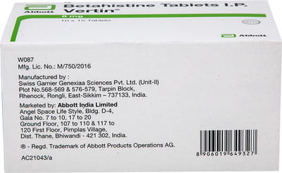 Vertin 8mg Strip Of 15 Tablets