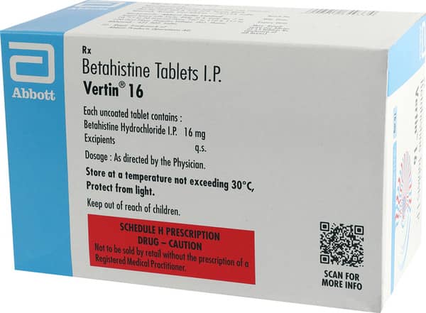 Vertin 16Mg Strip Of 15 Tablets