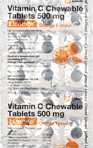 LIMCEE 500MG CHEWABLE TABLET | ORANGE FLAVOUR