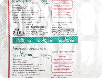 Itraveg 100mg Strip Of 10 Capsules