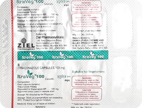 Itraveg 100mg Strip Of 10 Capsules