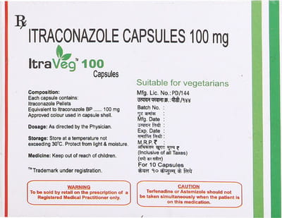Itraveg 100mg Strip Of 10 Capsules