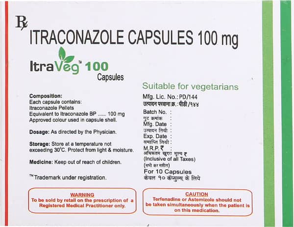 Itraveg 100mg Strip Of 10 Capsules