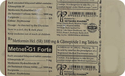 Metnet G1 Forte Strip Of 10 Tablets