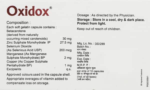 Oxidox Strip Of 10 Capsules