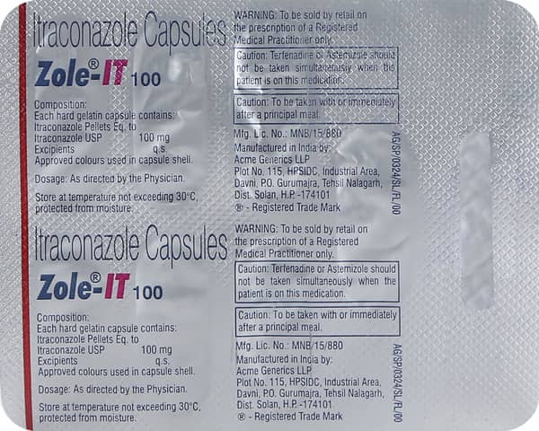 Zole It 100mg Strip Of 7 Capsules