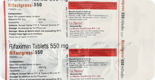 Rifaxigress 550 Strip Of 10 Tablets