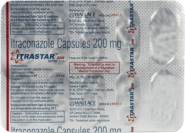 Itrastar 200mg Strip Of 10 Capsules