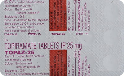 Topaz 25mg Strip Of 15 Tablets