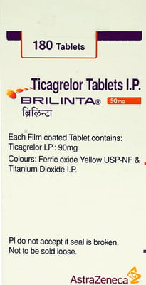 Brilinta 90mg Bottle Of 180 Tablets