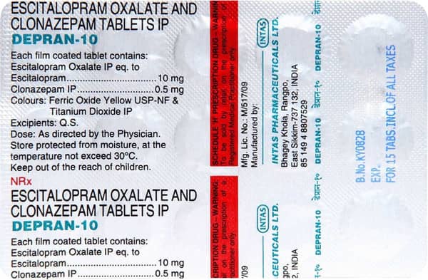 Depran 10/0.5mg Strip Of 15 Tablets