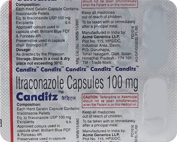 Canditz 100Mg Strip Of 10 Capsules