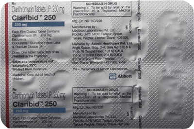 Claribid 250mg Strip Of 10 Tablets