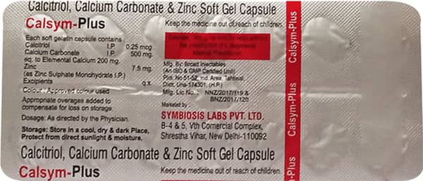 Calsym Plus Strip Of 15 Capsules