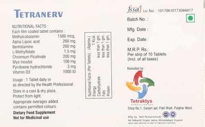 Tetranerv Strip Of 10 Tablets