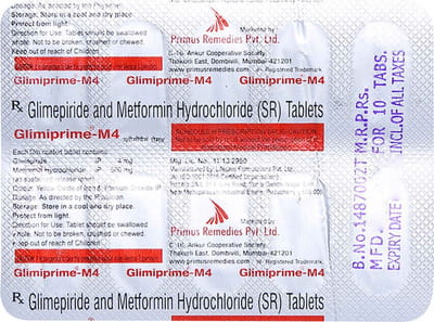 Glimiprime M 4mg Forte Strip Of 10 Tablets