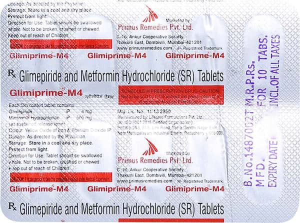 Glimiprime M 4Mg Forte Strip Of 10 Tablets