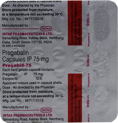 Pregabid 75mg Strip Of 15 Capsules