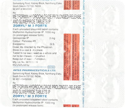 Zoryl M3 Forte Strip Of 15 Tablets