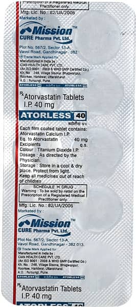 Atorless 40mg Strip Of 10 Tablets