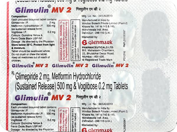 Glimulin Mv 2Mg Strip Of 10 Tablets