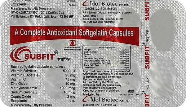 Subfit Strip Of 10 Capsules