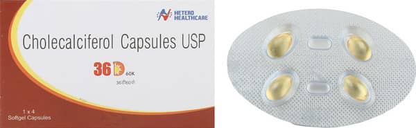 36 डी 60के की स्ट्रिप 4 सॉफ्टजेल कैप्सूल्स