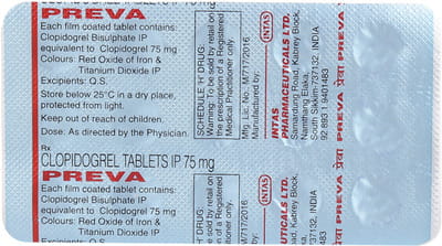 Preva 75mg Strip Of 15 Tablets