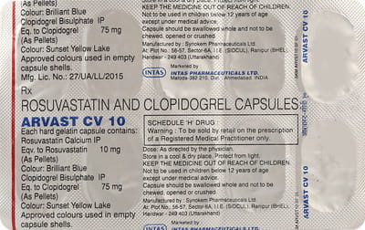 Arvast Cv 10mg Strip Of 10 Capsules