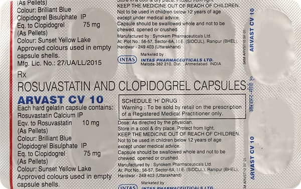 Arvast Cv 10mg Strip Of 10 Capsules