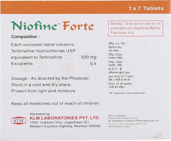 Niofine Forte 500Mg Strip Of 7 Tablets