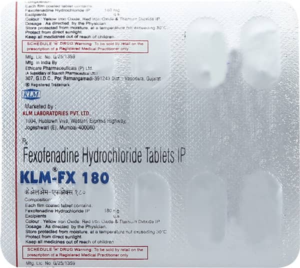 Klm Fx 180mg Strip Of 10 Tablets