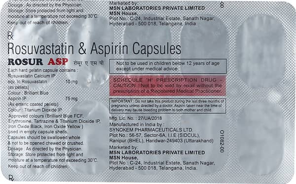 Rosur Asp Strip Of 10 Capsules
