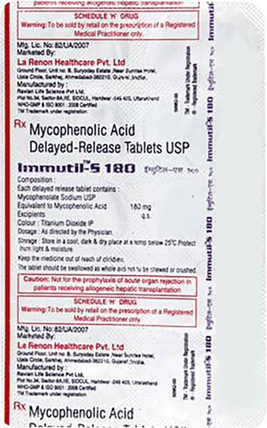 Immutil S 180mg Strip Of 10 Tablets