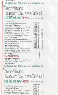 Miliclav 625mg Strip Of 10 Tablets