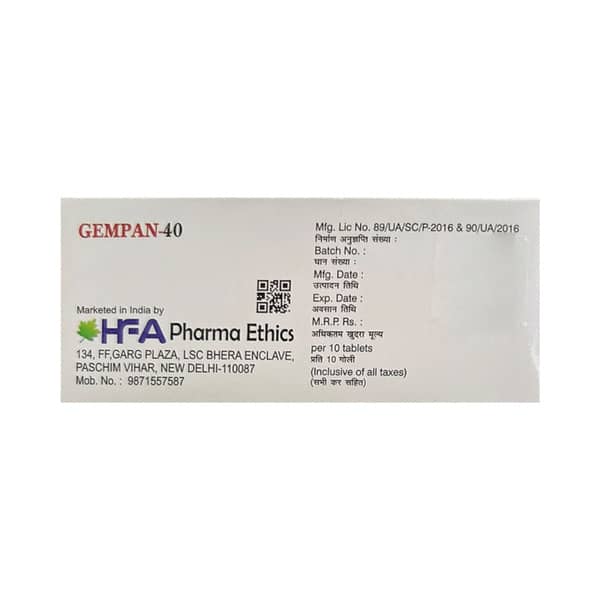 Gempan 40mg Strip Of 10 Tablets