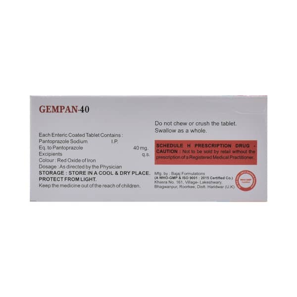 Gempan 40mg Strip Of 10 Tablets