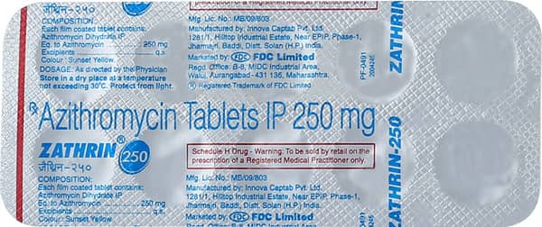 Zathrin 250Mg Strip Of 10 Tablets