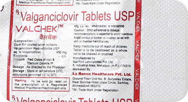 Valchek 450mg Strip Of 2 Tablets