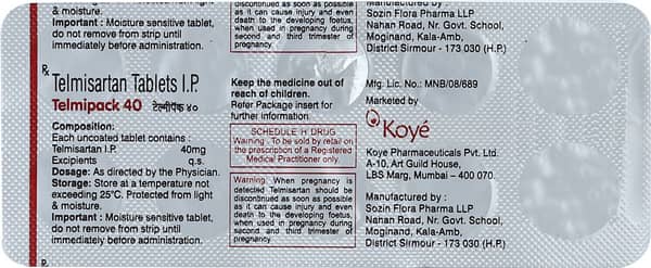 Telmipack 40Mg Strip Of 10 Tablets