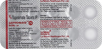 Leptomate 25mg Strip Of 10 Tablets