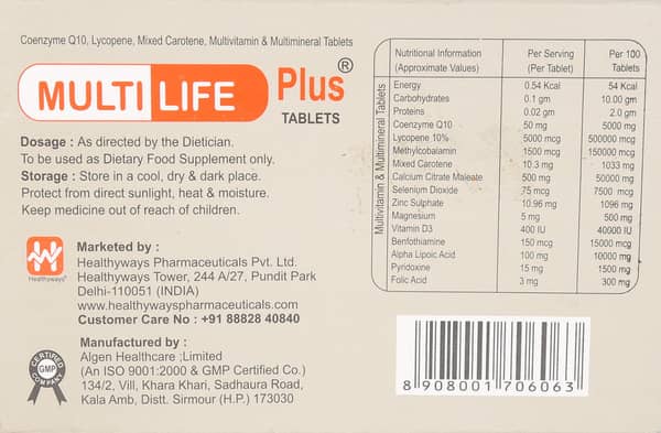 Multi Life Plus Strip Of 10 Tablets