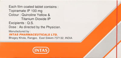 Topaz 100mg Strip Of 15 Tablets