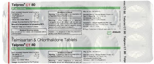 Telpres Ct 80/12.5mg Strip Of 10 Tablets