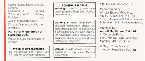 Telpres Ct 80/12.5mg Strip Of 10 Tablets