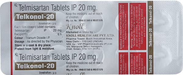 Telkonol 20mg Strip Of 10 Tablets