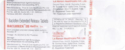 Bacloren 20mg Strip Of 10 Tablets