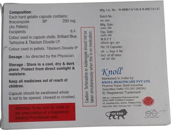 Itraconal 200mg Strip Of 10 Capsules